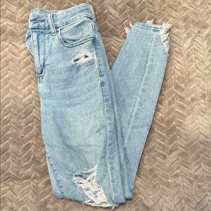 Stylish AMERICAN EAGLE Light Blue Ripped Skinny Jeans
